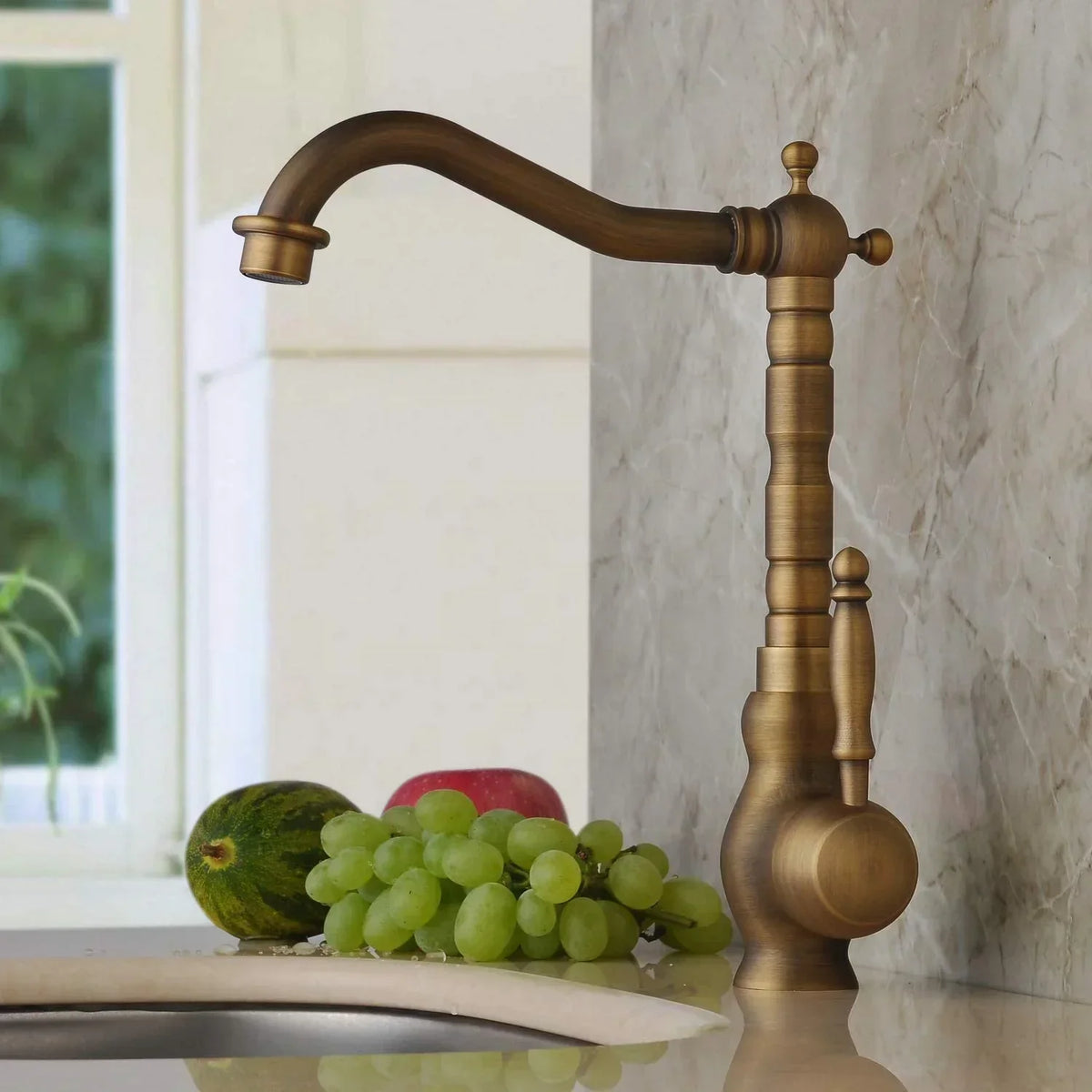 Kitchen Faucet Solid Brass 360° Swivel