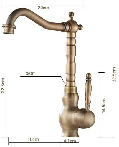 Kitchen Faucet Solid Brass 360° Swivel