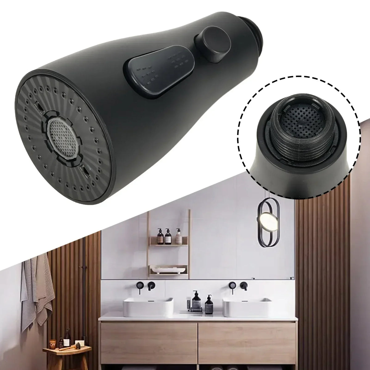Kitchen Faucet Spray Head 3-Mode Universal Connector