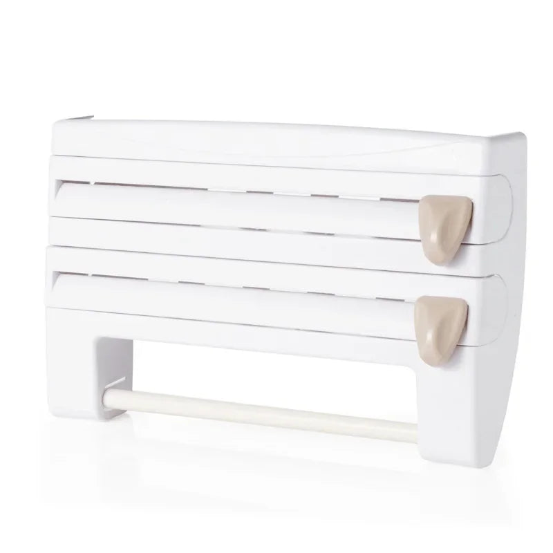 Kitchen Roll Holder 4-In-1 Wall-Mount Self-Adhesive Foil Cutter