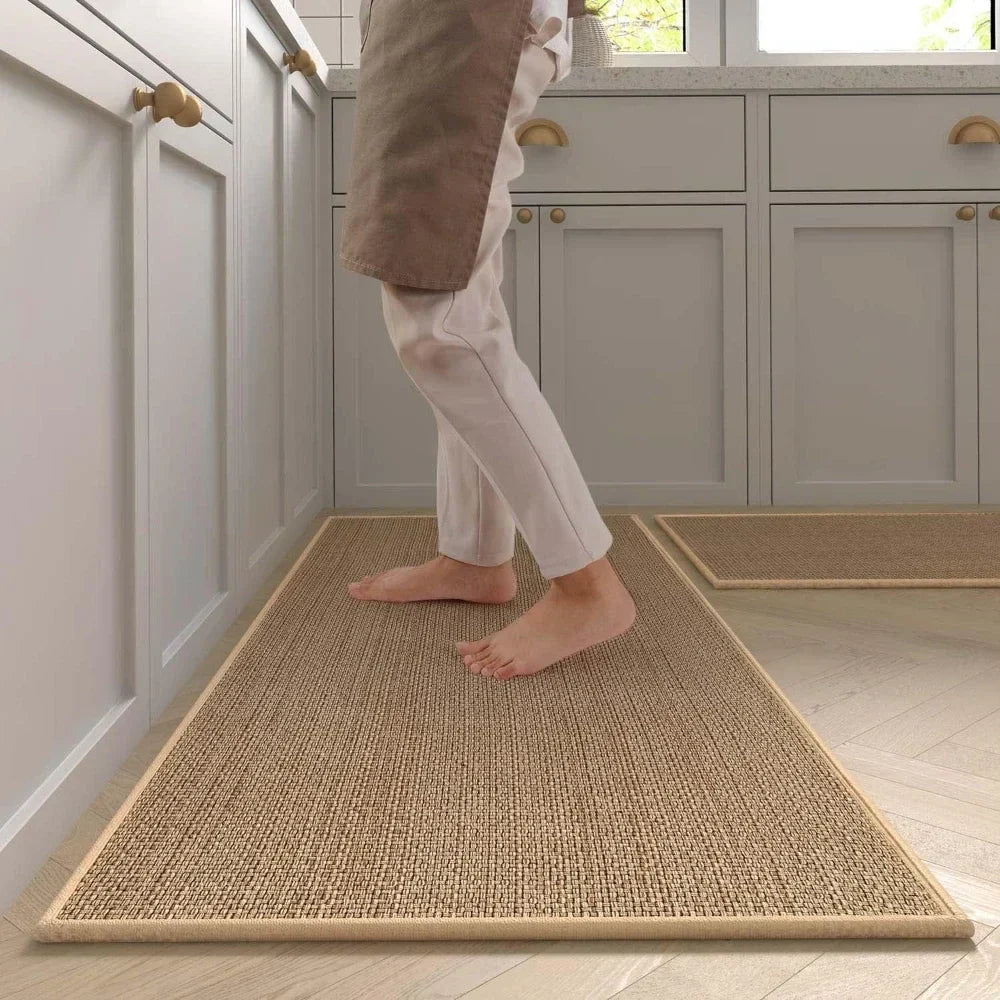 Kitchen Runner Non-Slip Braided Faux-Sisal Machine Washable