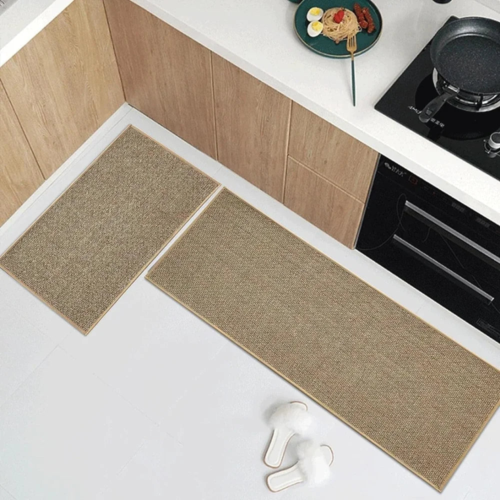 Kitchen Runner Non-Slip Braided Faux-Sisal Machine Washable