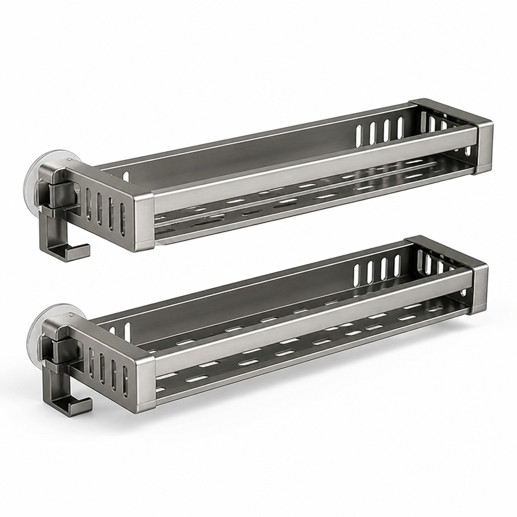Kitchen Shelf Suction Cups & Hooks Rust-Resistant Metal