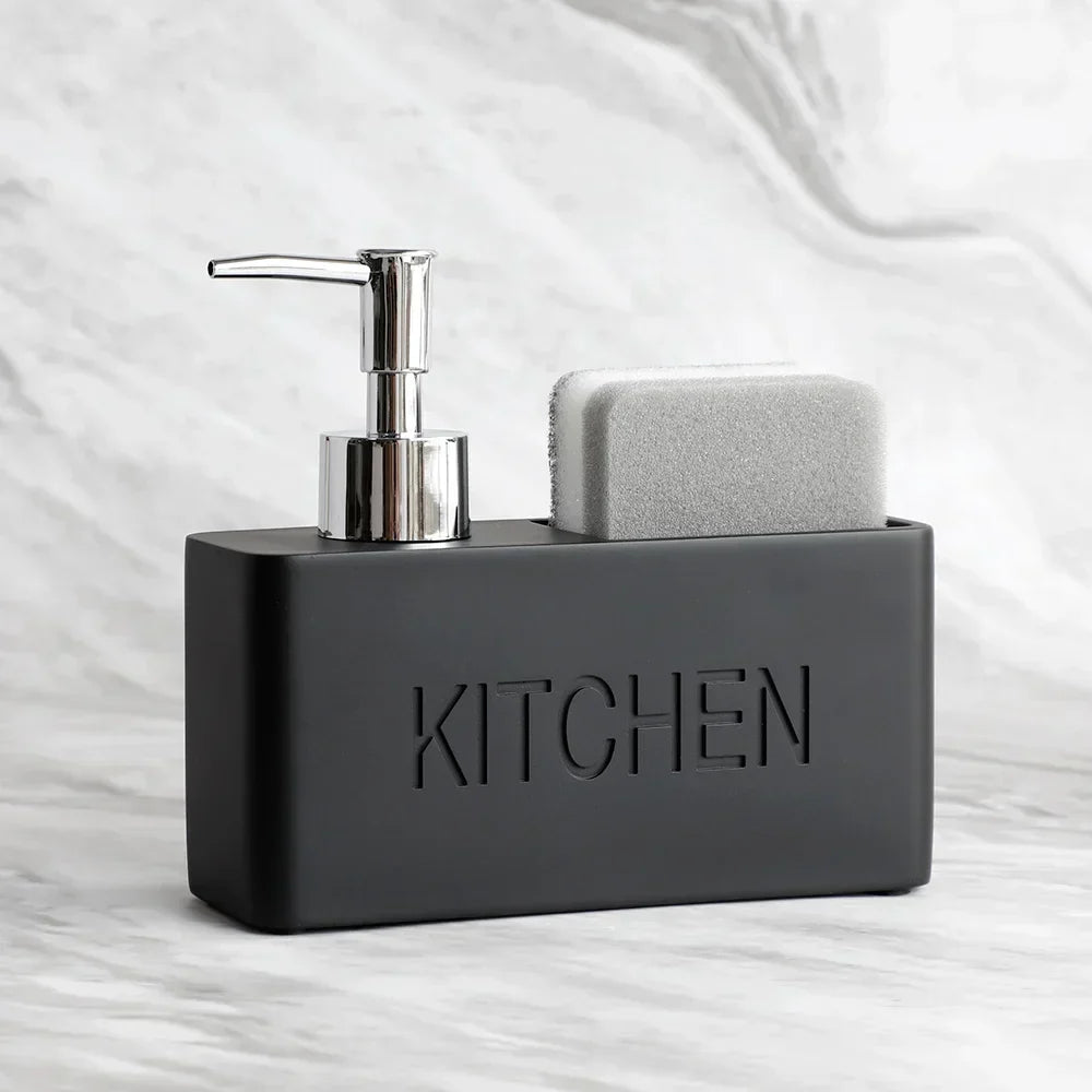 Kitchen Soap Dispenser & Sponge Holder Refillable Space-Saving
