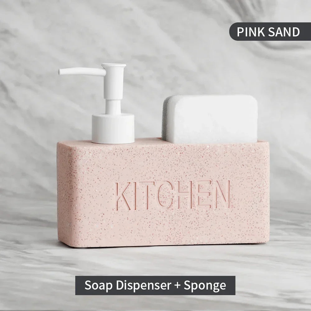 Kitchen Soap Dispenser & Sponge Holder Refillable Space-Saving