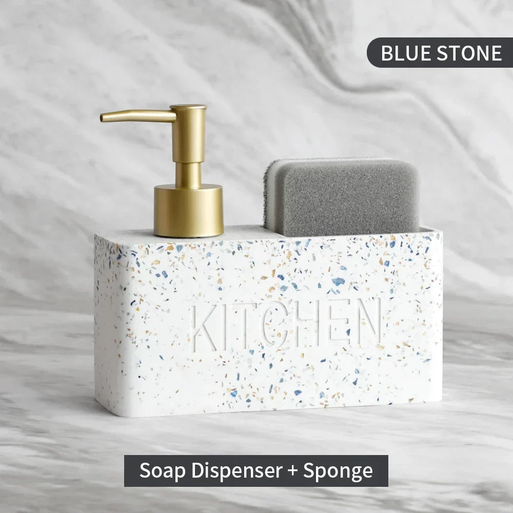 Kitchen Soap Dispenser & Sponge Holder Refillable Space-Saving