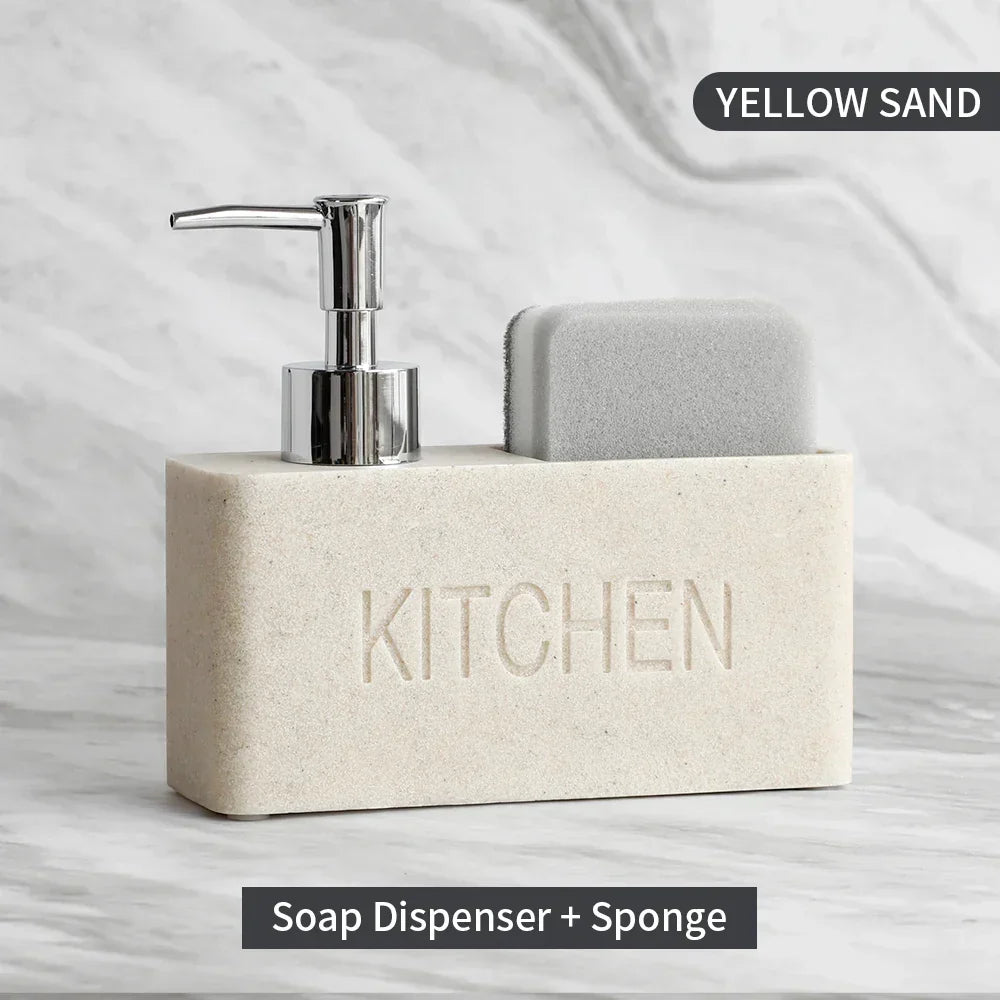 Kitchen Soap Dispenser & Sponge Holder Refillable Space-Saving