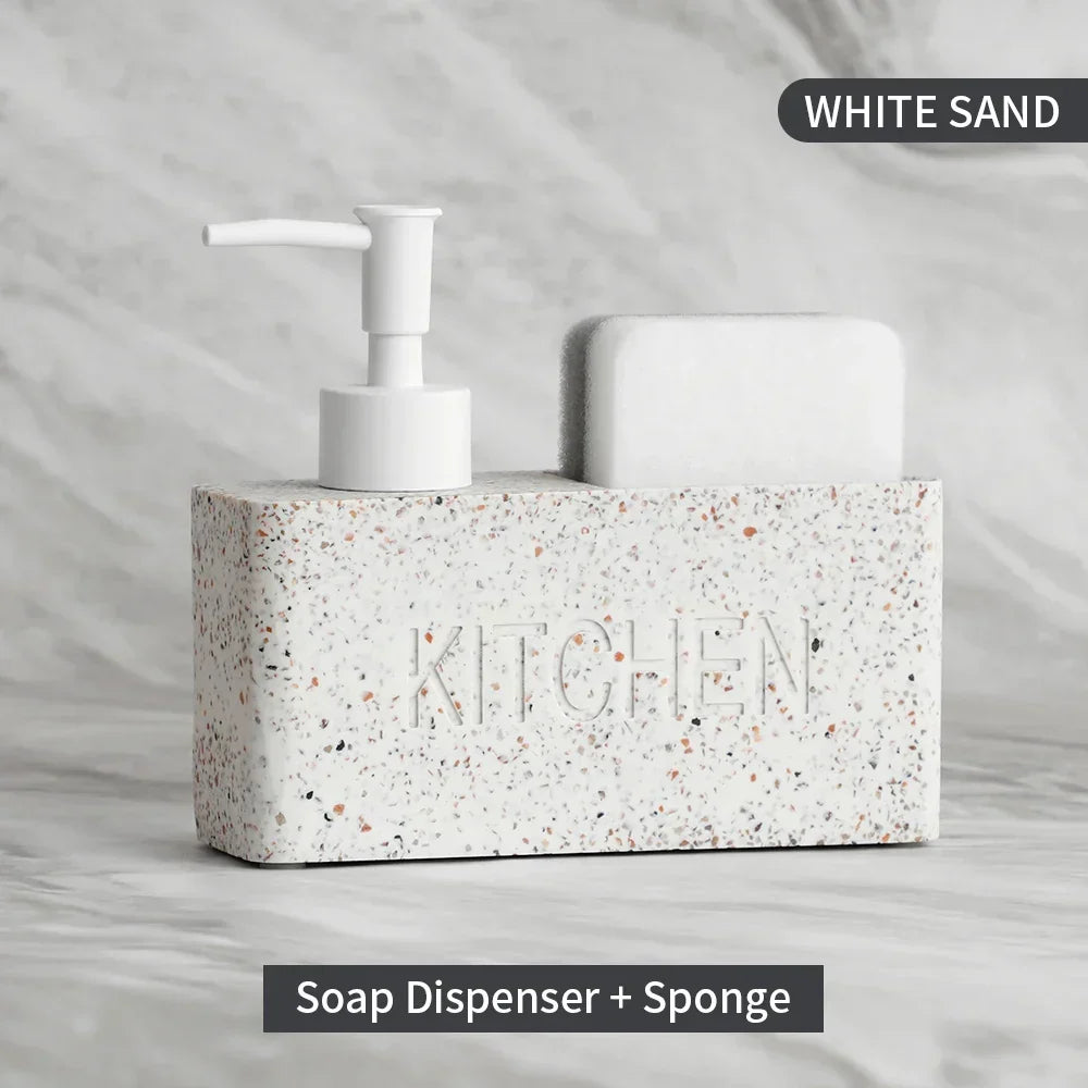 Kitchen Soap Dispenser & Sponge Holder Refillable Space-Saving