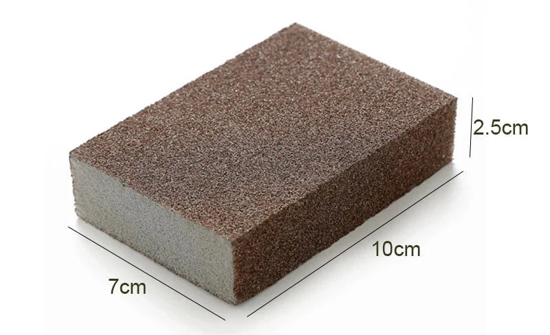 Kitchen Sponge Brush Melamine Fiber 2-In-1 Ergonomic Handle