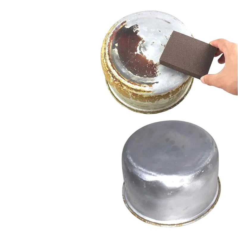 Kitchen Sponge Brush Melamine Fiber 2-In-1 Ergonomic Handle