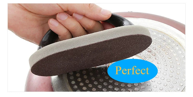 Kitchen Sponge Brush Melamine Fiber 2-In-1 Ergonomic Handle