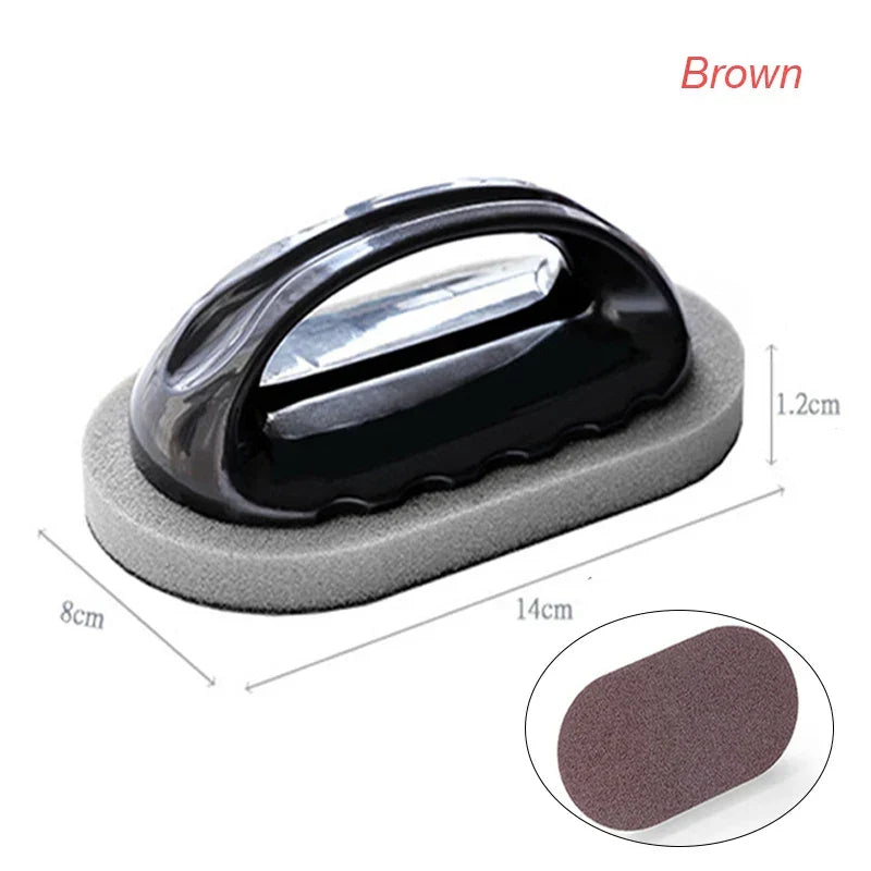Kitchen Sponge Brush Melamine Fiber 2-In-1 Ergonomic Handle