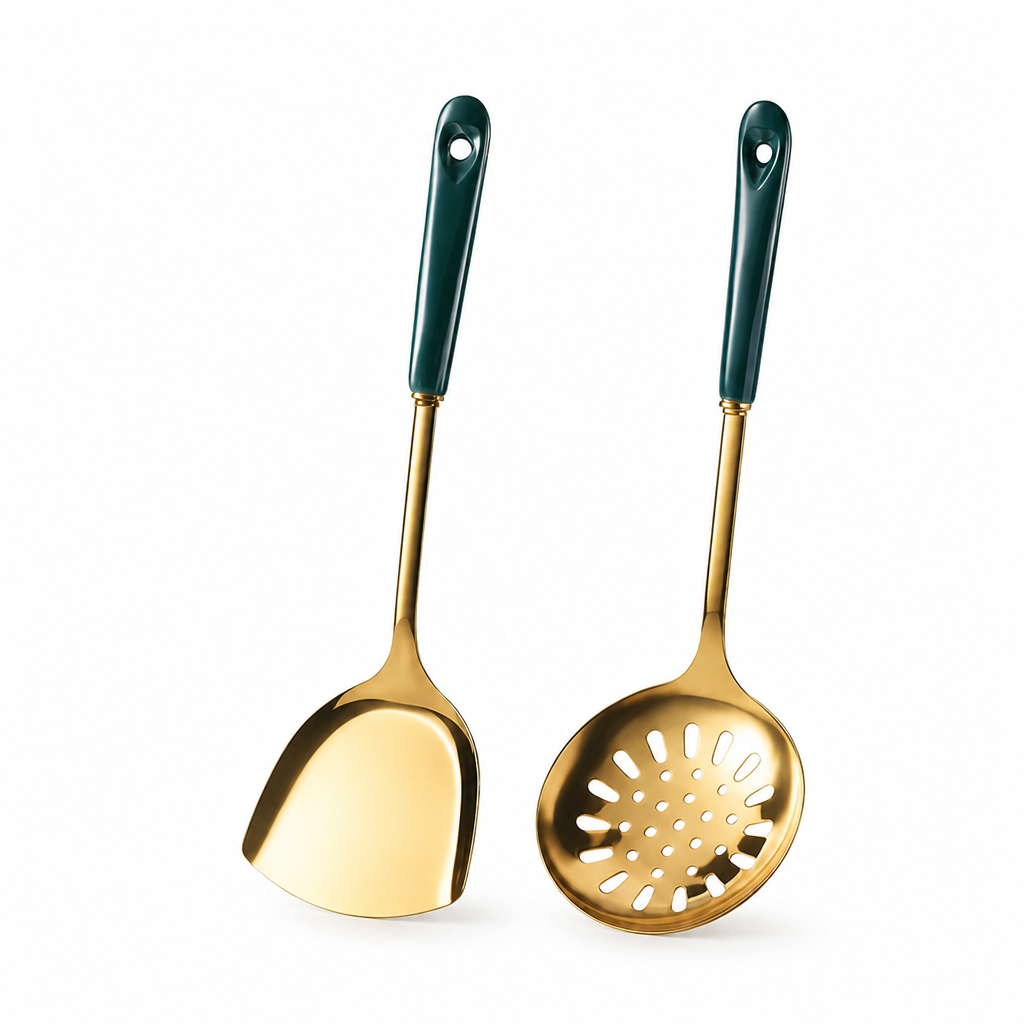 Kitchen Utensil Set Stainless Steel & Ceramic Handles