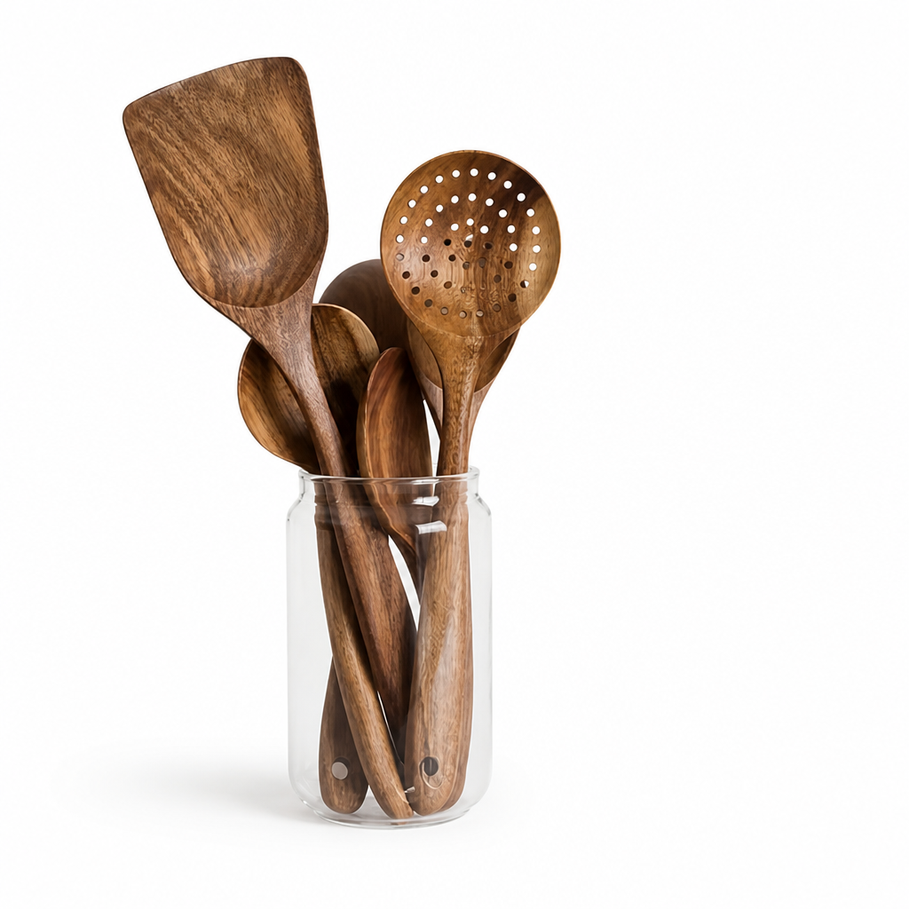 Kitchen Utensil Set Sustainable Teak Ergonomic Handles
