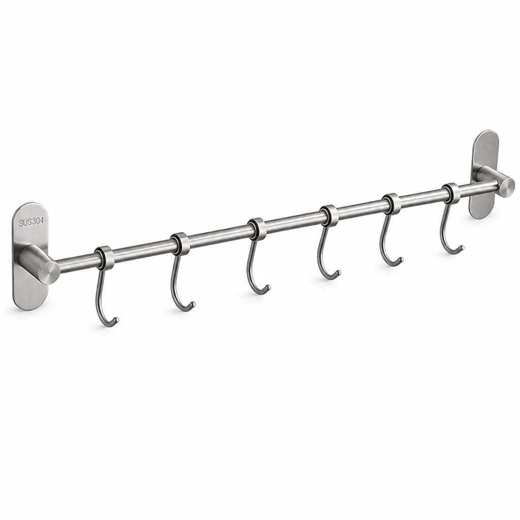 Kitchen Wall Hook Rack 304 Stainless Steel 6 Hooks