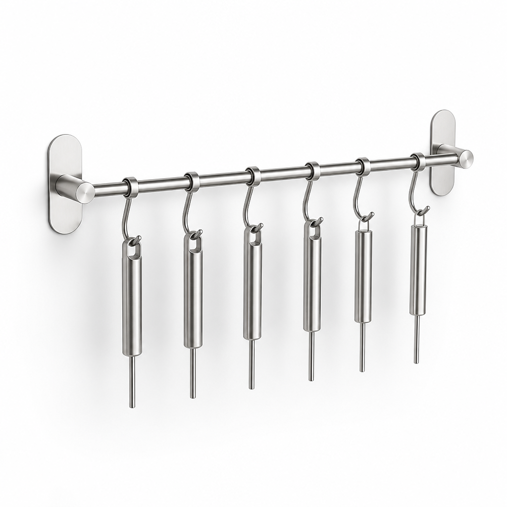 Kitchen Wall Hook Rack 304 Stainless Steel 6 Hooks