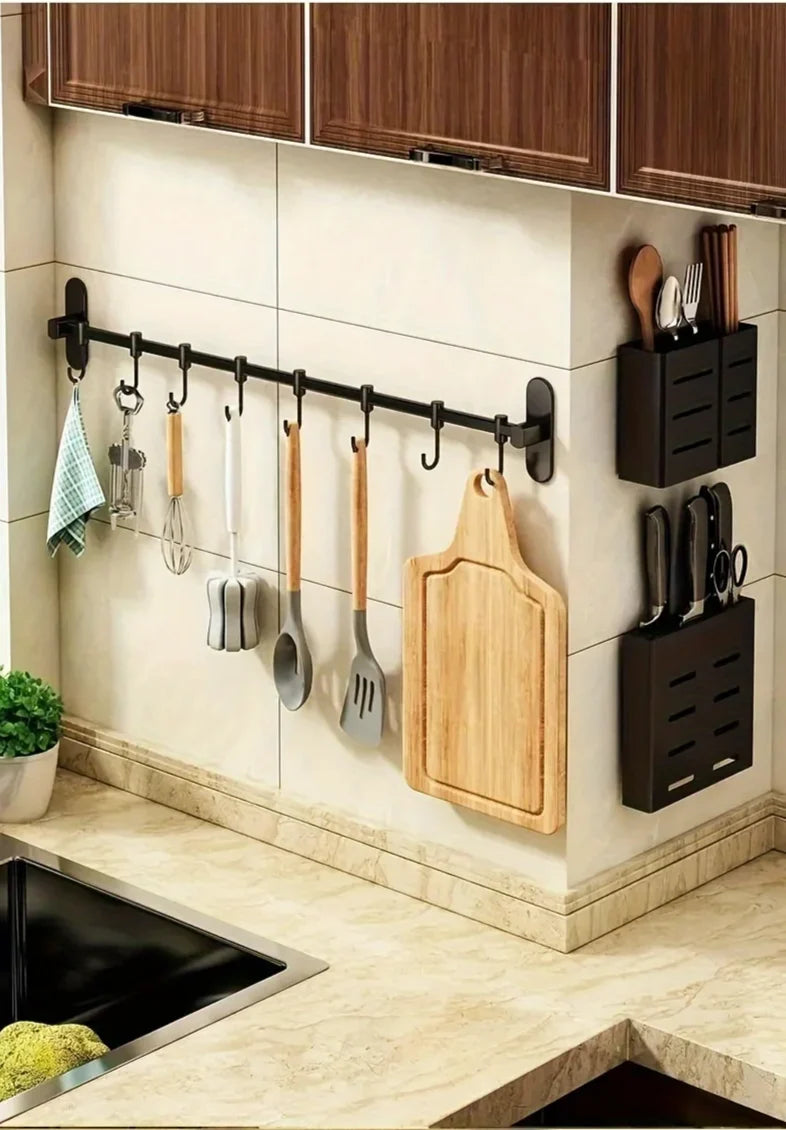 Kitchen Wall Rack Self-Adhesive No-Drill