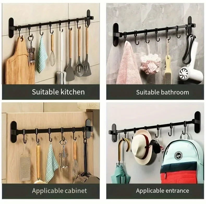 Kitchen Wall Rack Self-Adhesive No-Drill