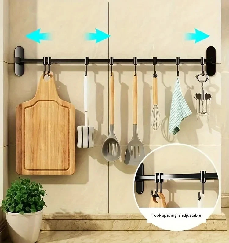 Kitchen Wall Rack Self-Adhesive No-Drill