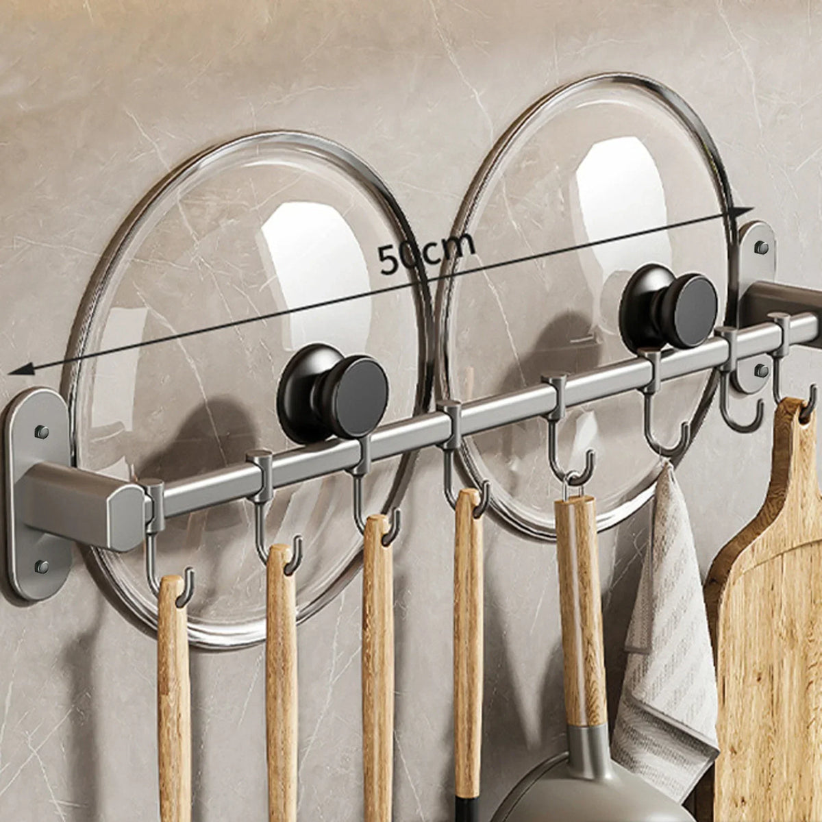 Kitchen Wall Rack Self-Adhesive No-Drill