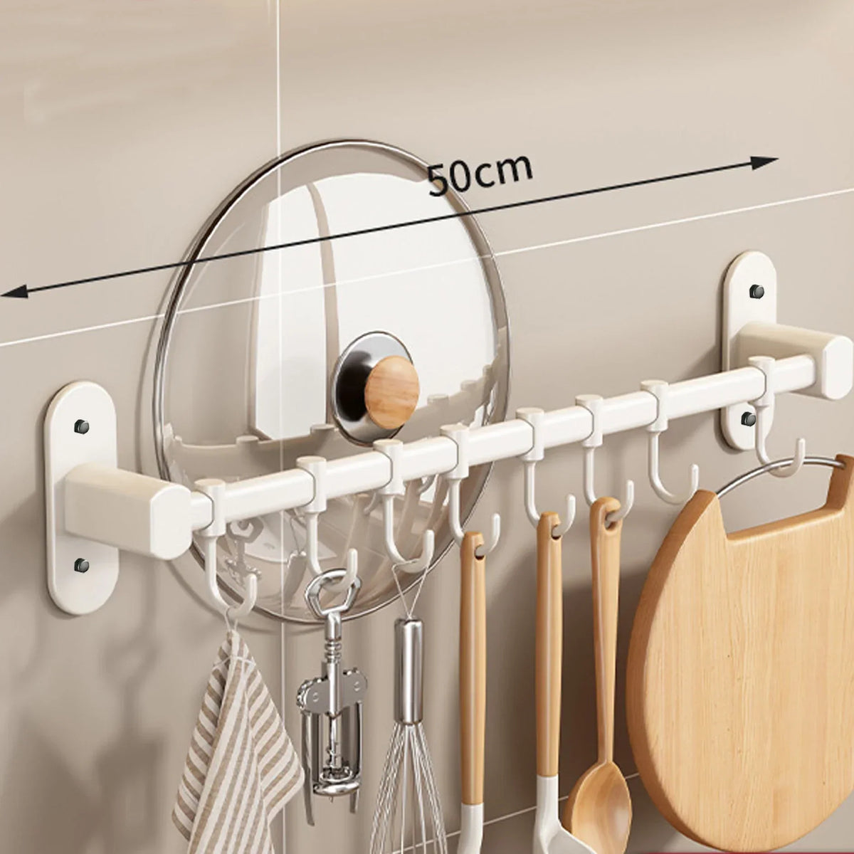 Kitchen Wall Rack Self-Adhesive No-Drill