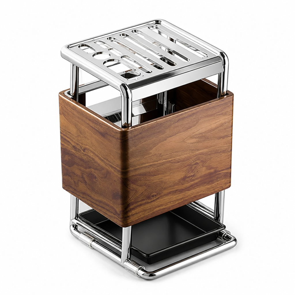 Knife Holder Wood-Look Cutlery & Board Storage