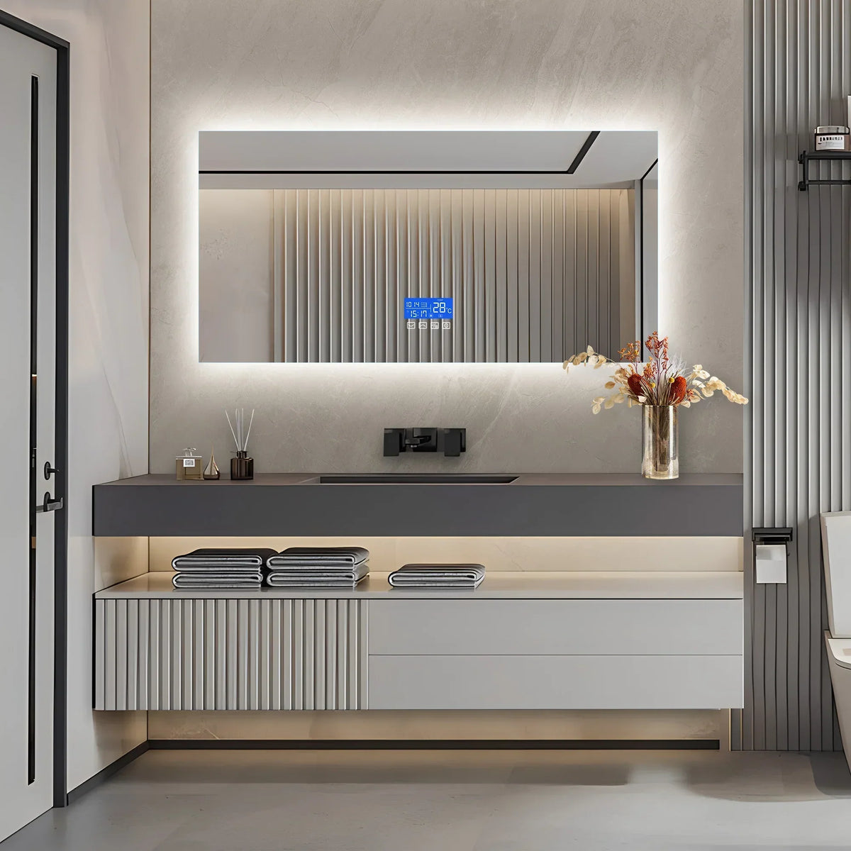 LED Bathroom Mirror Anti-Fog Dimmable 3-Color