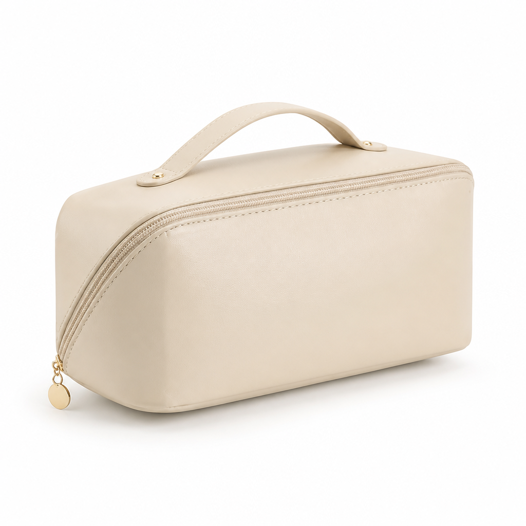 Large Waterproof Travel Makeup Bag (Built-In Steel Cable Opening)