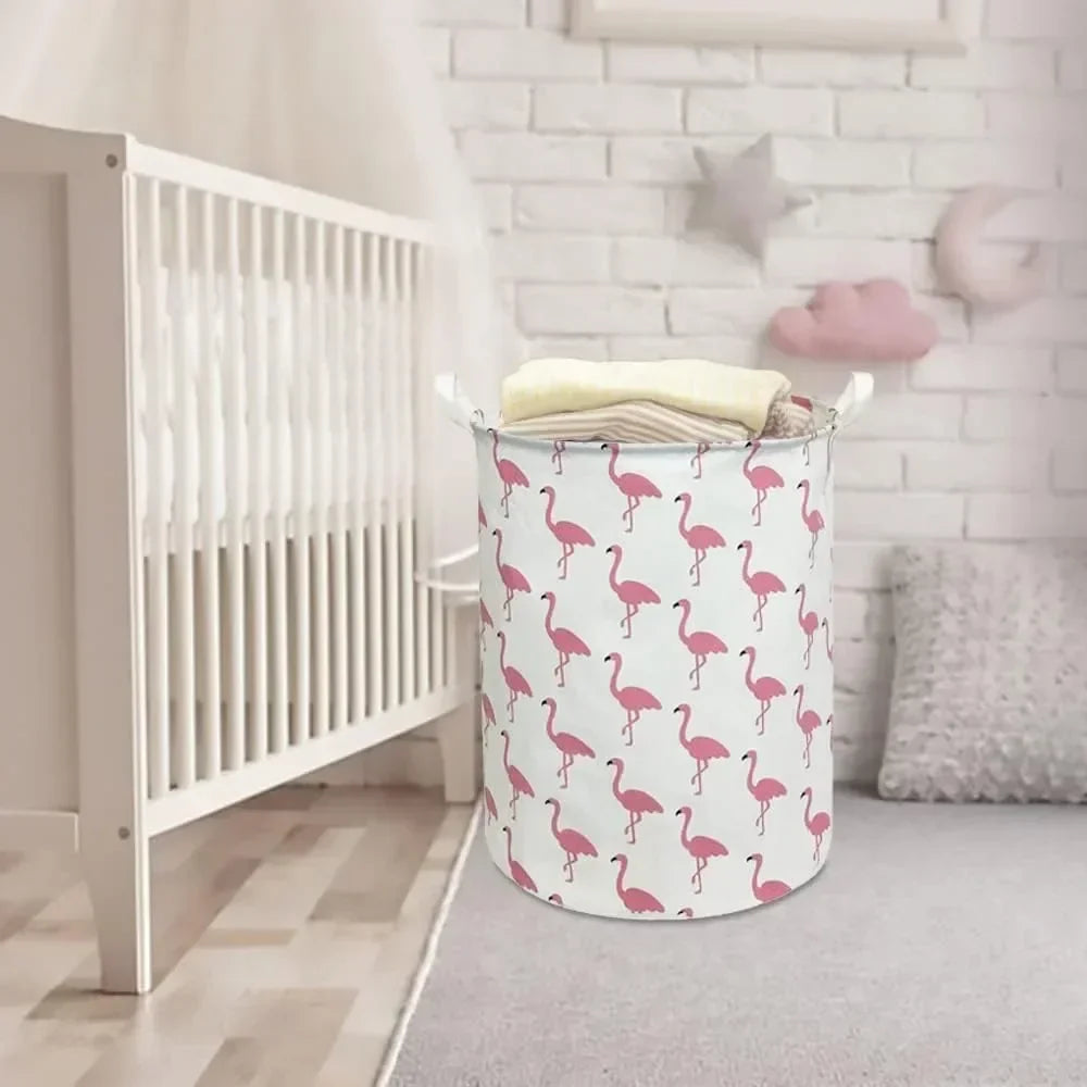 Laundry Basket Foldable Canvas & Linen Waterproof Lining