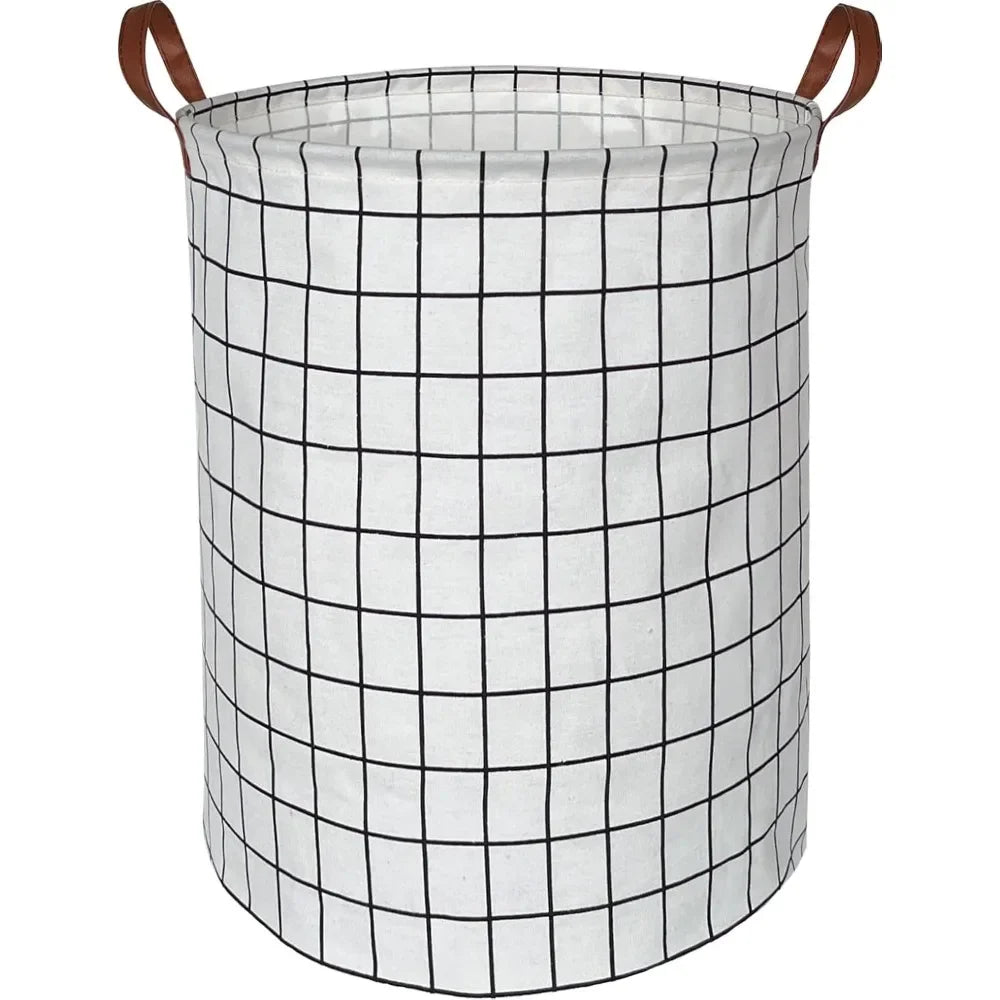 Laundry Basket Foldable Canvas & Linen Waterproof Lining