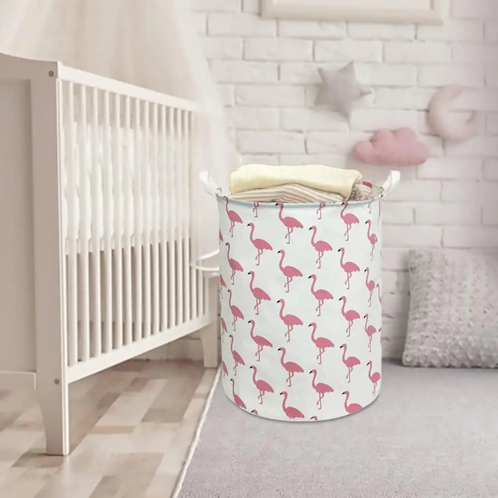 Laundry Basket Foldable Canvas & Linen Waterproof Lining