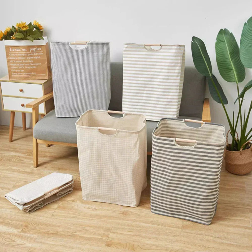 Laundry Hamper Collapsible Waterproof Cotton Portable