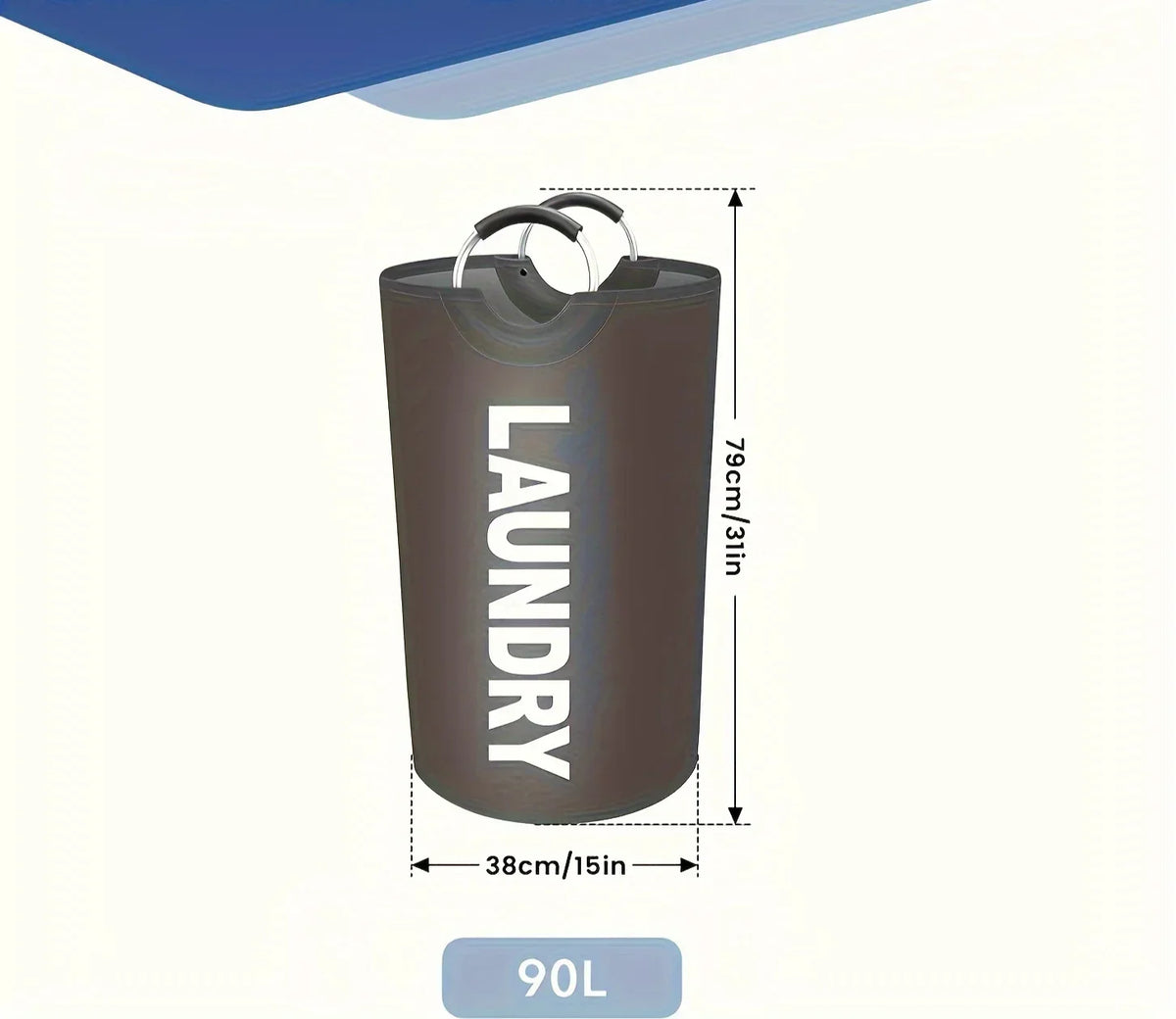 Laundry Hamper Extra-Large Waterproof Polyester Collapsible & Padded Handles