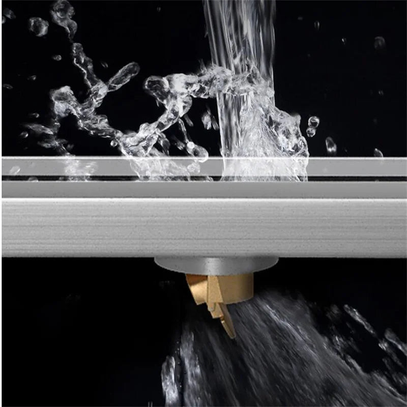 Linear Shower Drain Brushed 304 Stainless Steel Odor-Blocking & Tile-Flush