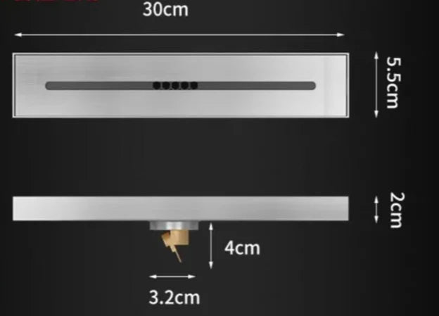 Linear Shower Drain Brushed 304 Stainless Steel Odor-Blocking & Tile-Flush