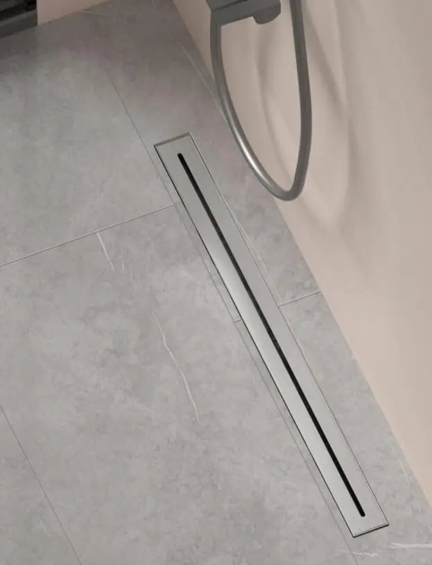 Linear Shower Drain Brushed 304 Stainless Steel Odor-Blocking & Tile-Flush