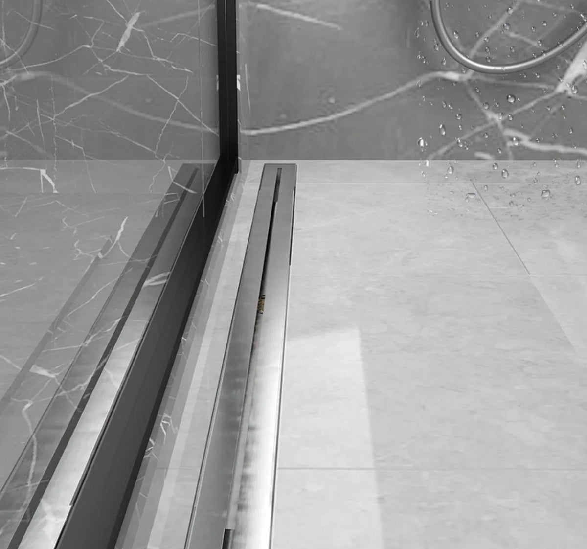 Linear Shower Drain Brushed 304 Stainless Steel Odor-Blocking & Tile-Flush