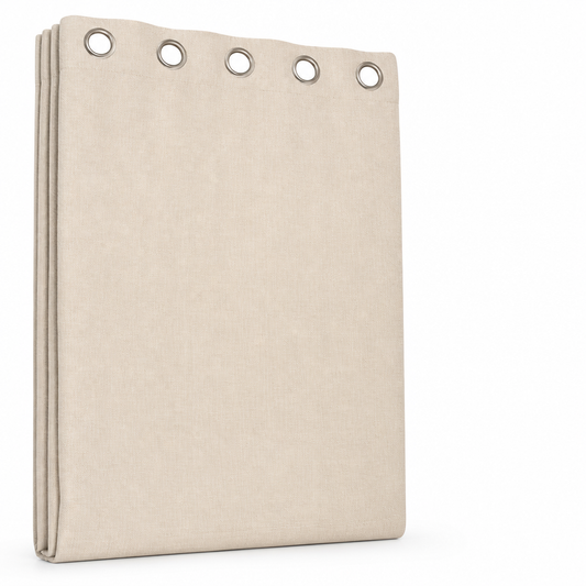 Linen-Texture Polyester Shower Curtain (Machine-Washable)