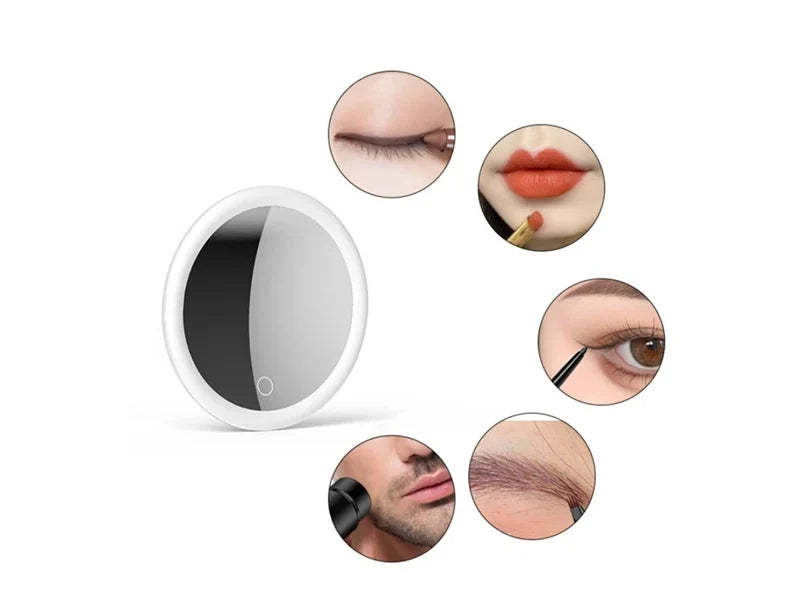 Makeup Mirror 10X Magnification LED Light Suction Mount