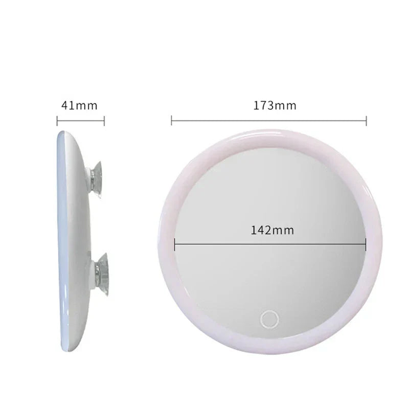 Makeup Mirror 10X Magnification LED Light Suction Mount