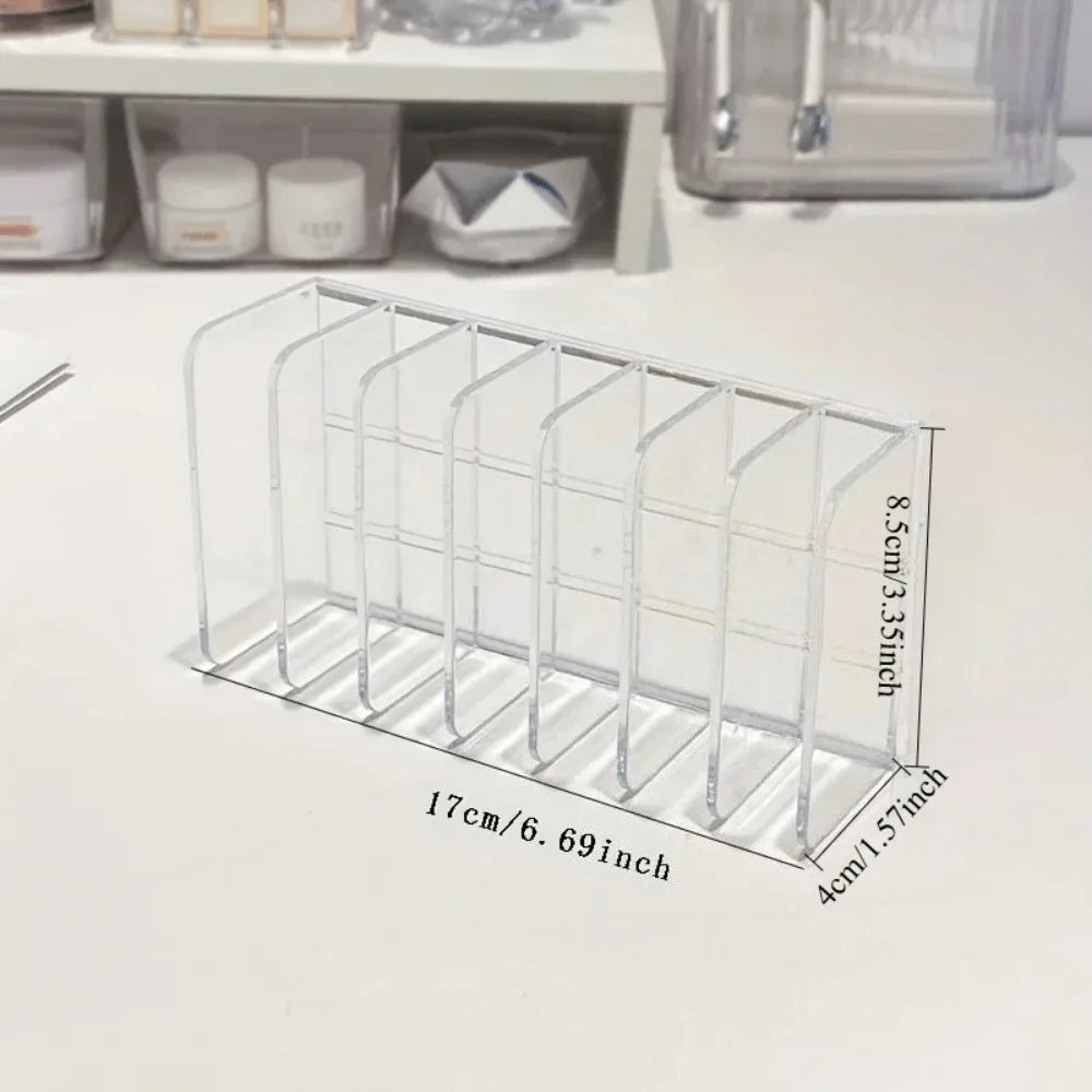 Makeup & Office Organizer 7-Compartment Transparent