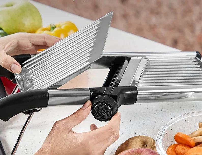 Mandoline Slicer Adjustable Thickness Stainless Steel Blades Even Slices