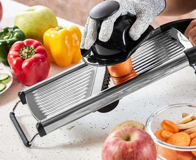 Mandoline Slicer Adjustable Thickness Stainless Steel Blades Even Slices