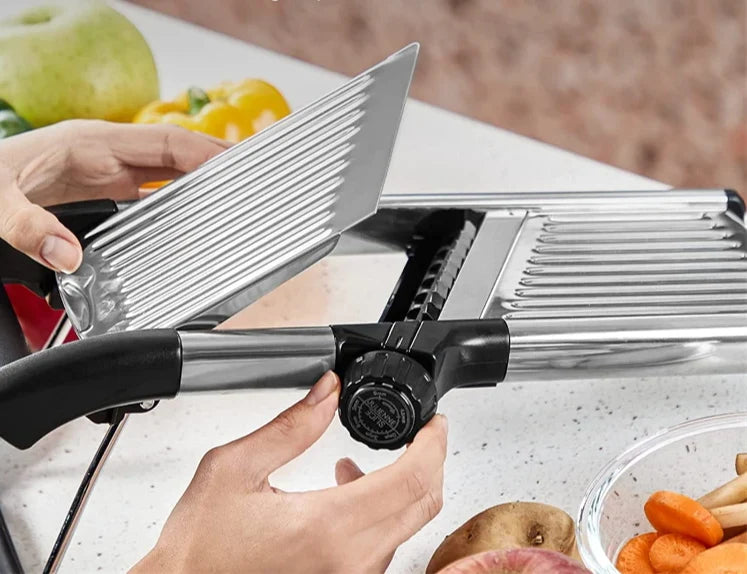 Mandoline Slicer Adjustable Thickness Stainless Steel Blades Even Slices