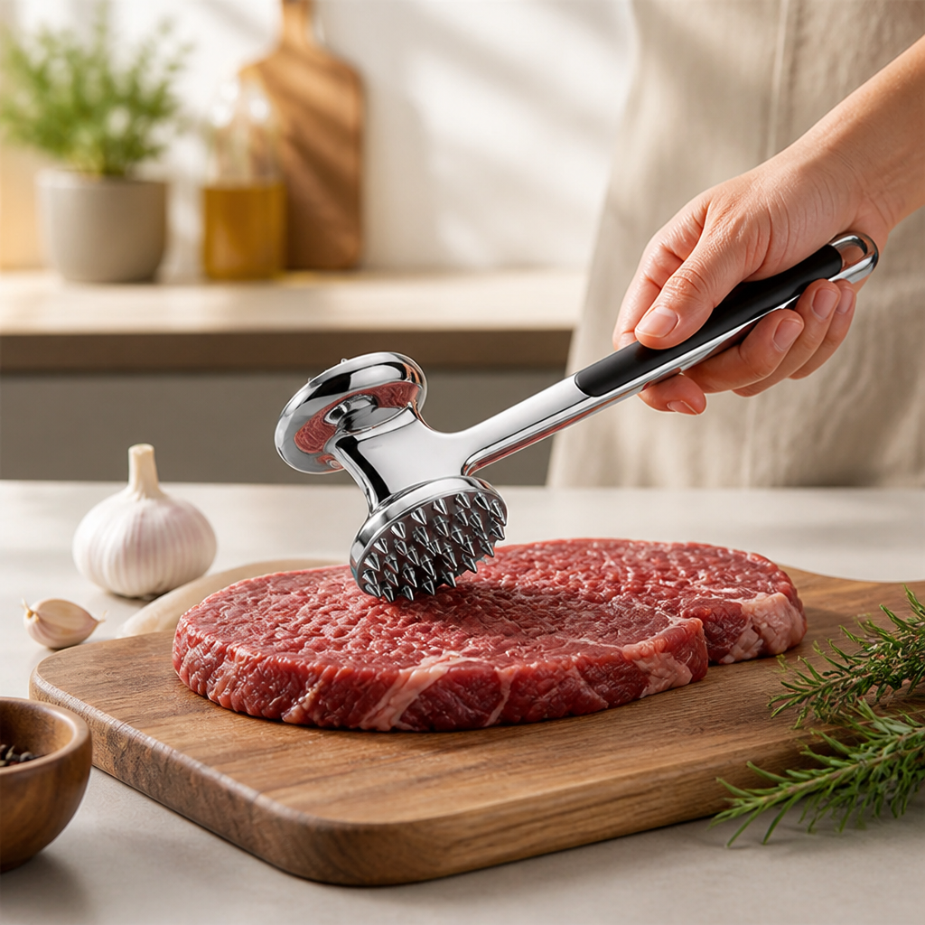 Meat Tenderizer Stainless Steel Dual-Sided Coarse & Fine