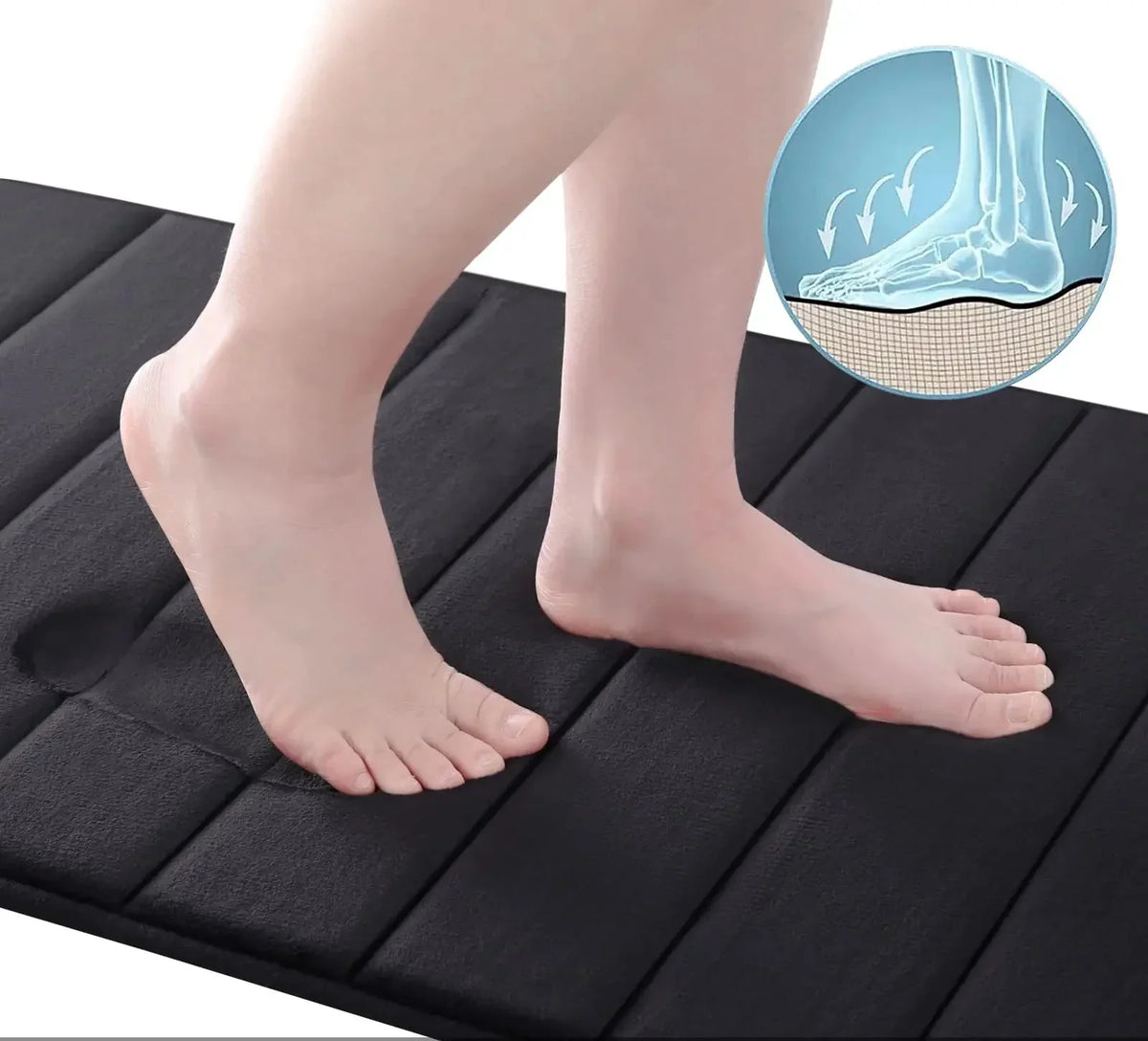 Memory Foam Bath Mat Microfiber Top Non-Slip Backing