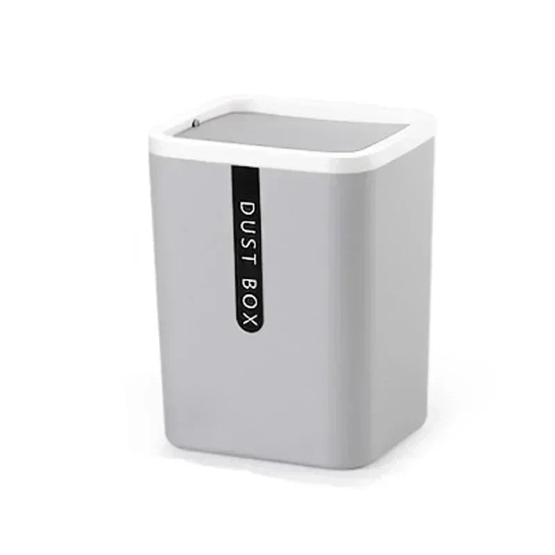 Mini Desk Trash Can Space-Saving Shake-Cover Lid