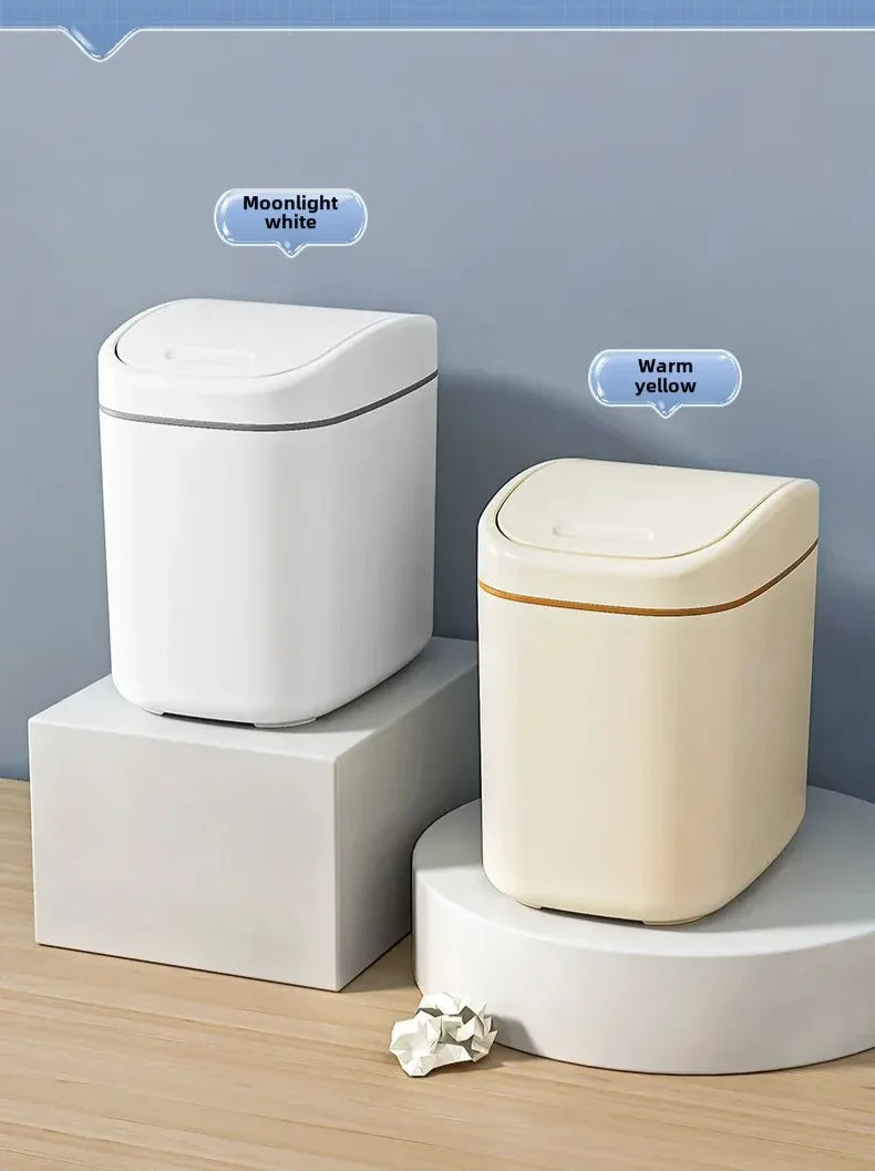 Mini Desk Trash Can Space-Saving Swing Lid
