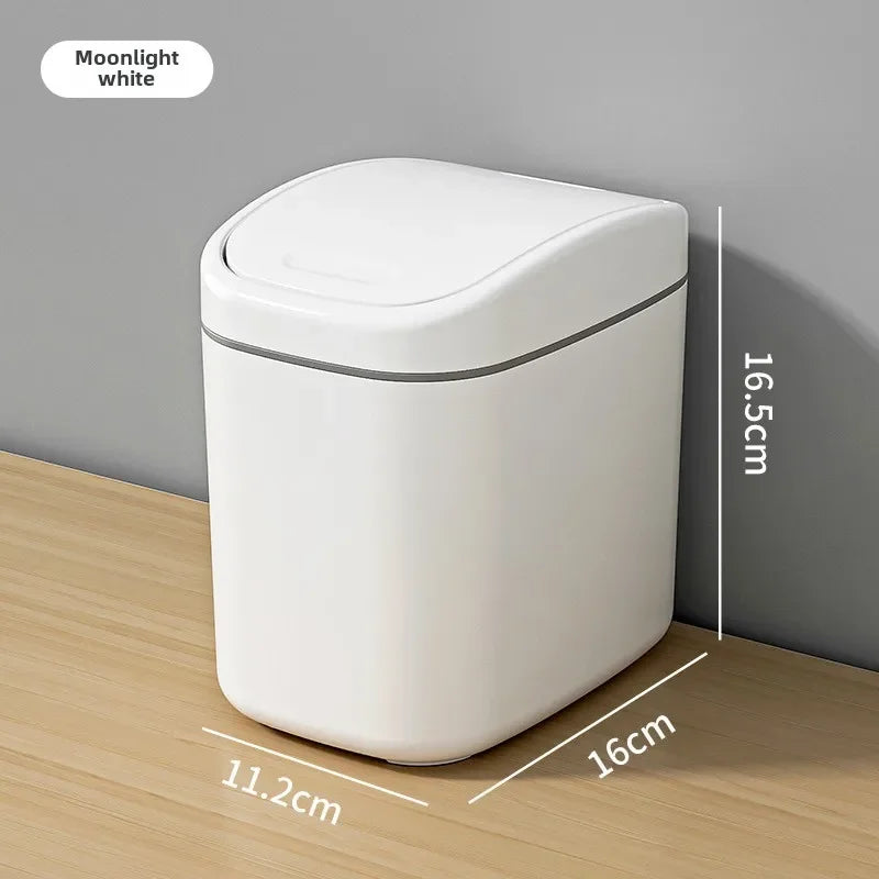 Mini Desk Trash Can Space-Saving Swing Lid
