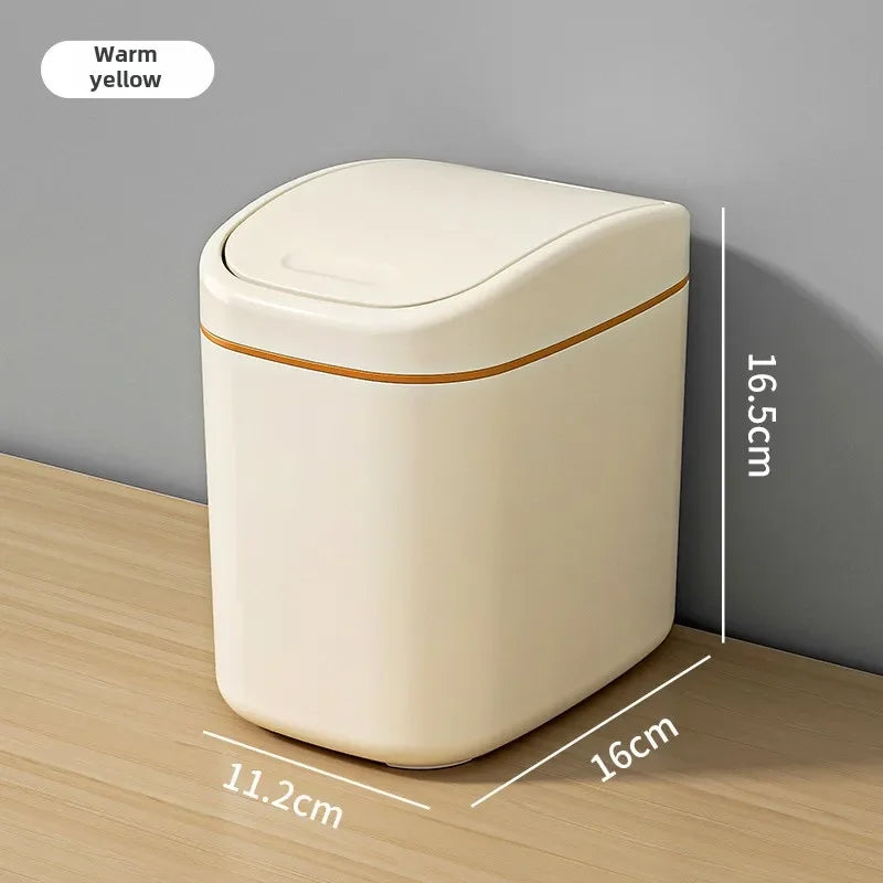 Mini Desk Trash Can Space-Saving Swing Lid